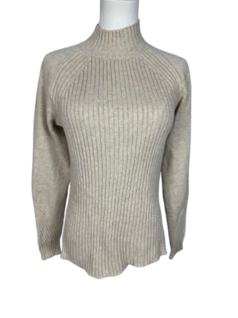 Banana Republic Ribbed Mock Neck Sweater - Beige